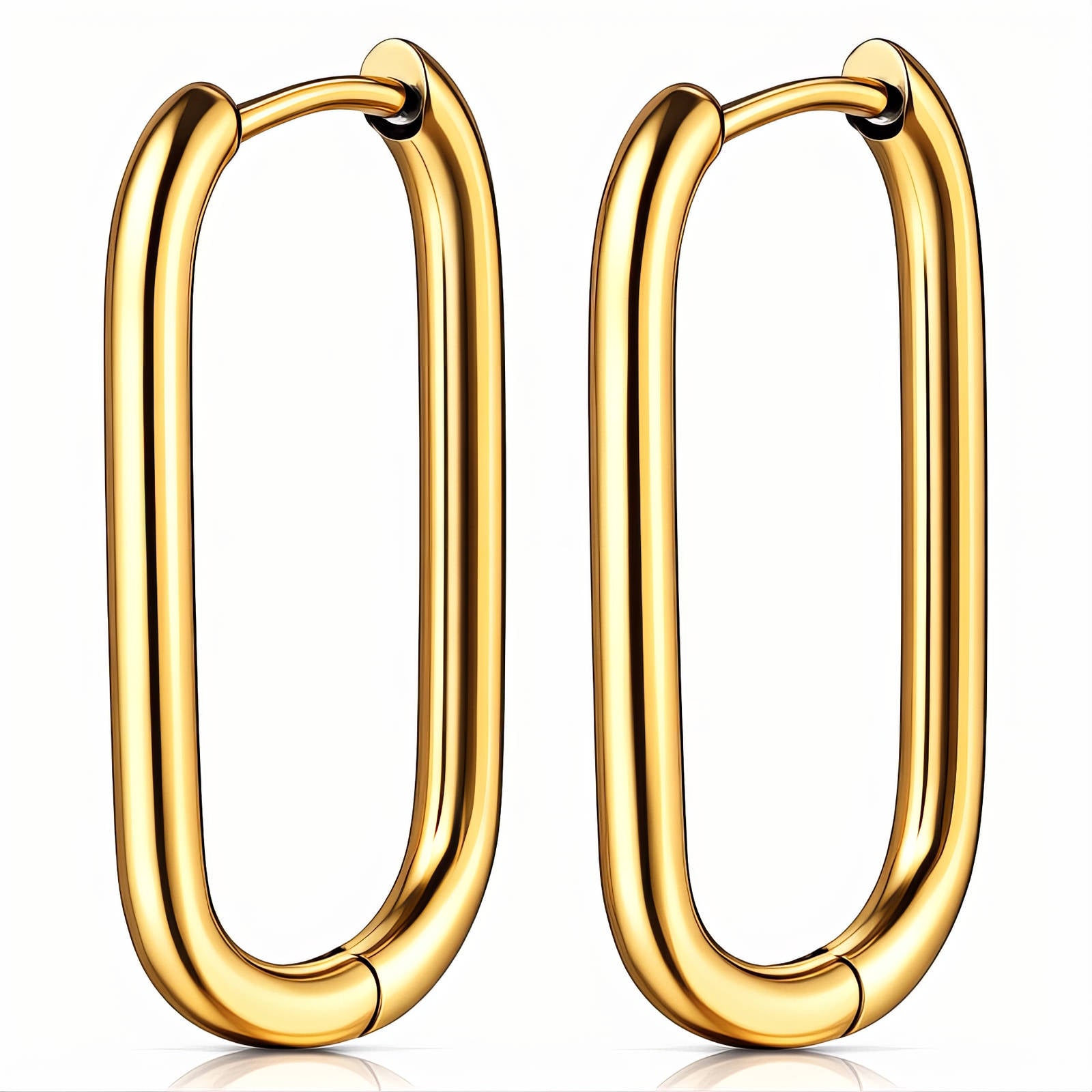 Minimalistische congo staaf oorbellen (2.3cm) in 18K verguld roestvrij staal. Waterproof en hypoallergeen. DAUW JUWELEN.
