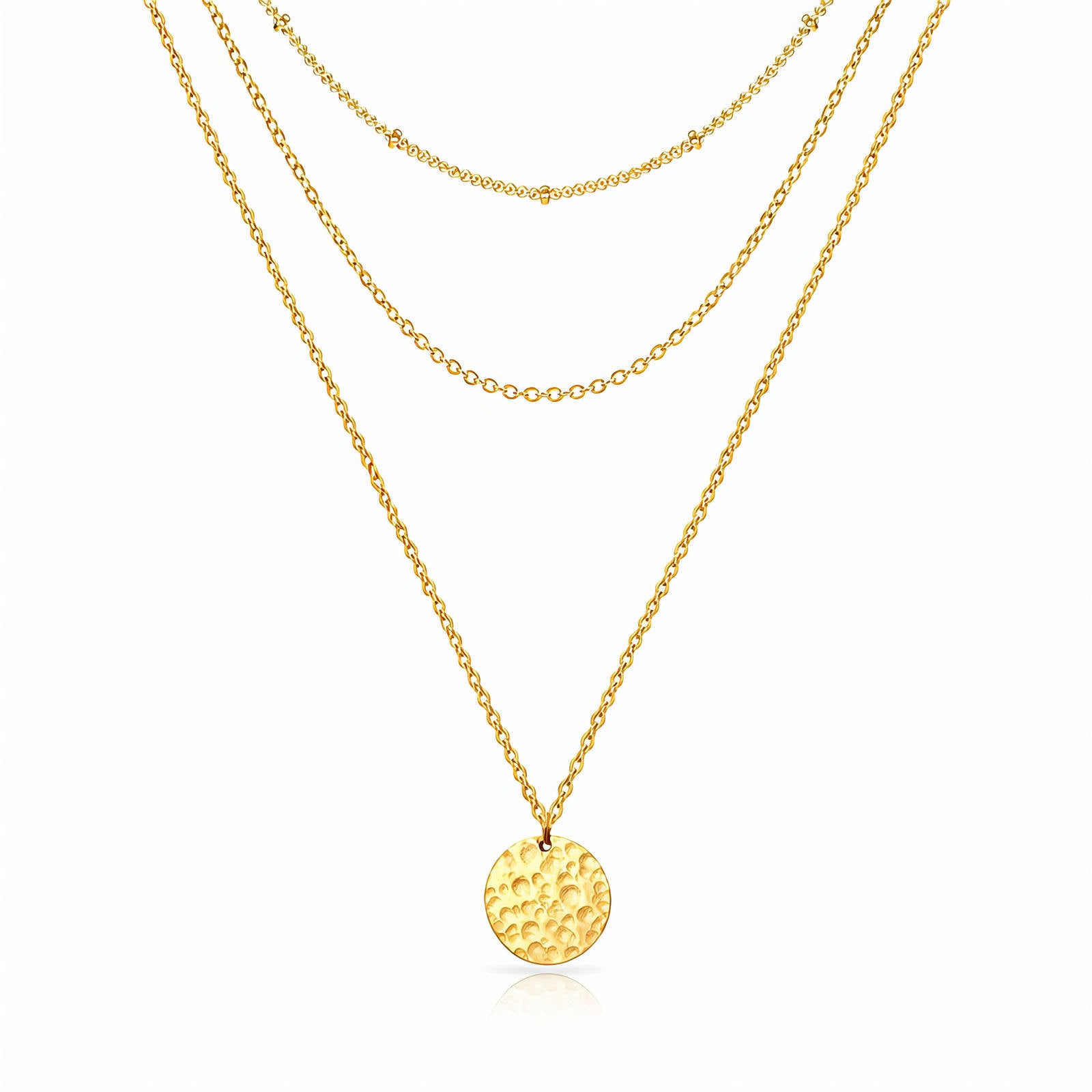 Fijne ketting met hanger (1.2x1.2cm) in 18K verguld roestvrij staal. Verstelbaar, waterproof en hypoallergeen. DAUW JUWELEN.
