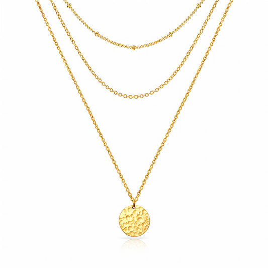 Fijne ketting met hanger (1.2x1.2cm) in 18K verguld roestvrij staal. Verstelbaar, waterproof en hypoallergeen. DAUW JUWELEN.