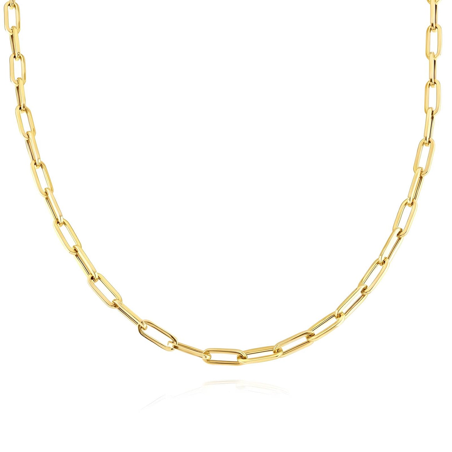 Stijlvolle gouden ketting in 18K verguld roestvrij staal. Karabijnsluiting, 40 + 5 cm. Waterproof en hypoallergeen. Tijdloos juweel van DAUW JUWELEN.