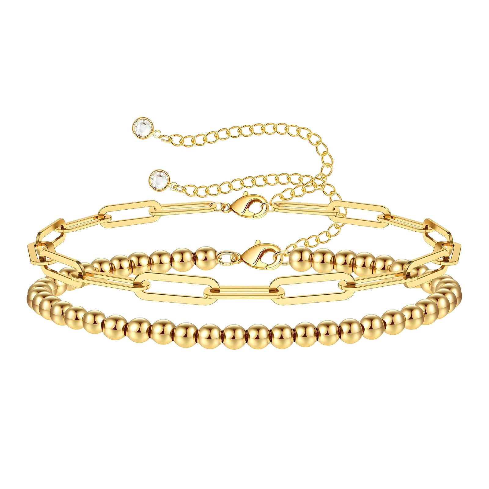 Elegante armband in 18K verguld roestvrij staal. Waterproof, hypoallergeen en duurzaam. Lengte 17 cm + 5 cm verlengketting. Ontdek DAUW JUWELEN.