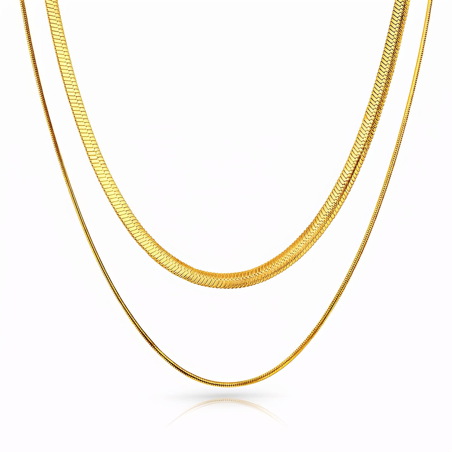 Verstelbare gouden ketting in 18K verguld staal, 39,5–45 + 5 cm. Waterproof, hypoallergeen en kleurvast. Verfijnd juweel van DAUW JUWELEN.