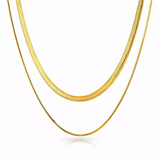 Verstelbare gouden ketting in 18K verguld staal, 39,5–45 + 5 cm. Waterproof, hypoallergeen en kleurvast. Verfijnd juweel van DAUW JUWELEN.