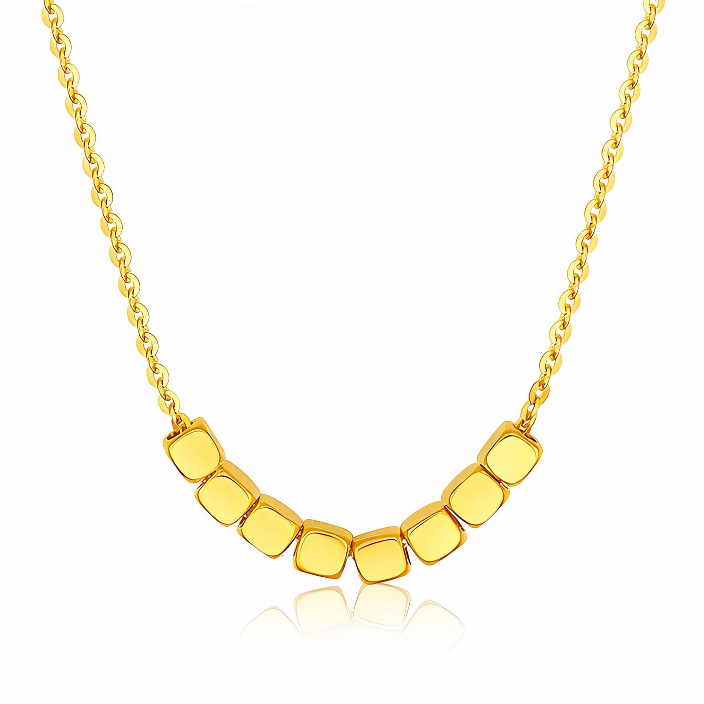 Minimalistische gouden ketting (40.5+5.5cm) in 18K verguld roestvrij staal. Waterproof en hypoallergeen. DAUW JUWELEN.