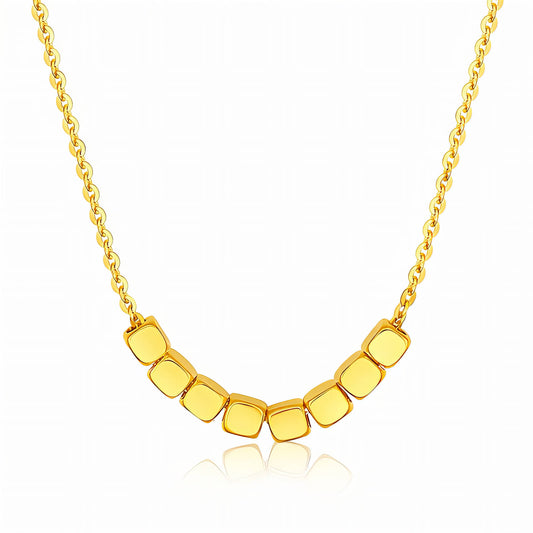 Minimalistische gouden ketting (40.5+5.5cm) in 18K verguld roestvrij staal. Waterproof en hypoallergeen. DAUW JUWELEN.