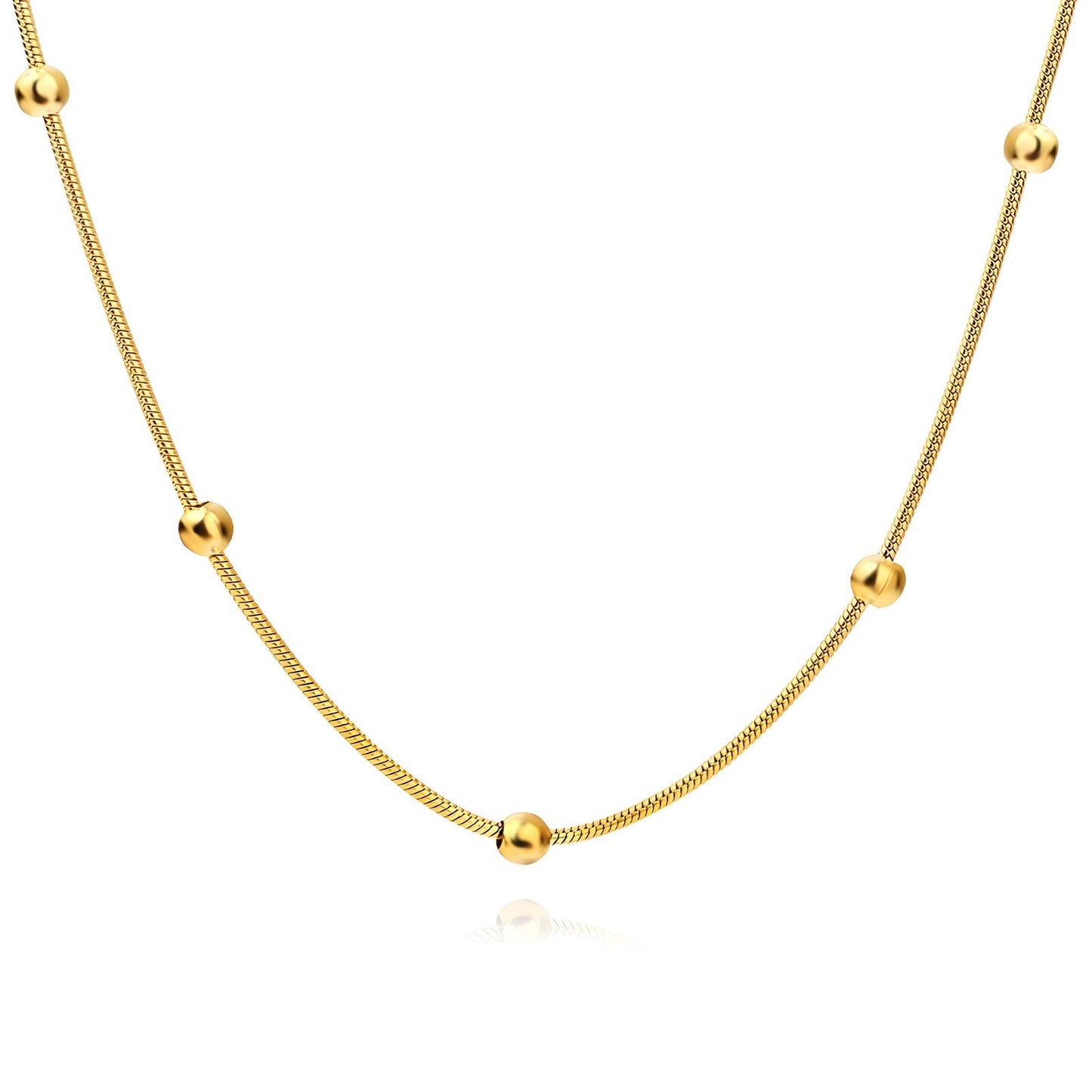 Stijlvolle gouden ketting (45cm) in 18K verguld roestvrij staal. Waterproof en hypoallergeen. Shop bij DAUW JUWELEN.