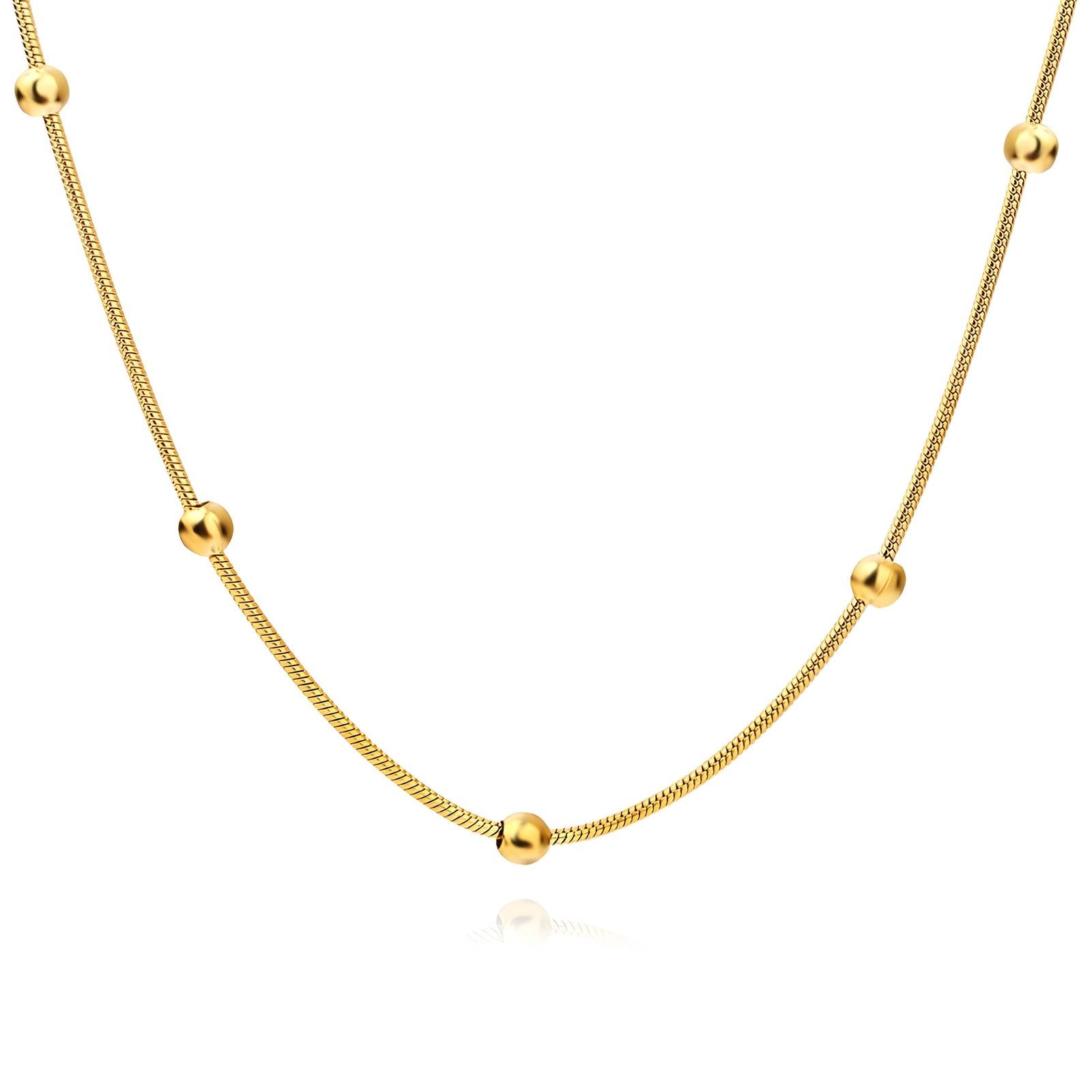 Stijlvolle gouden ketting (45cm) in 18K verguld roestvrij staal. Waterproof en hypoallergeen. Shop bij DAUW JUWELEN.