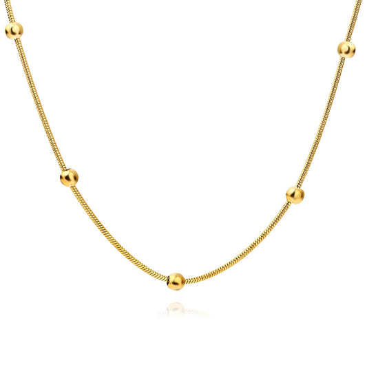Stijlvolle gouden ketting (45cm) in 18K verguld roestvrij staal. Waterproof en hypoallergeen. Shop bij DAUW JUWELEN.