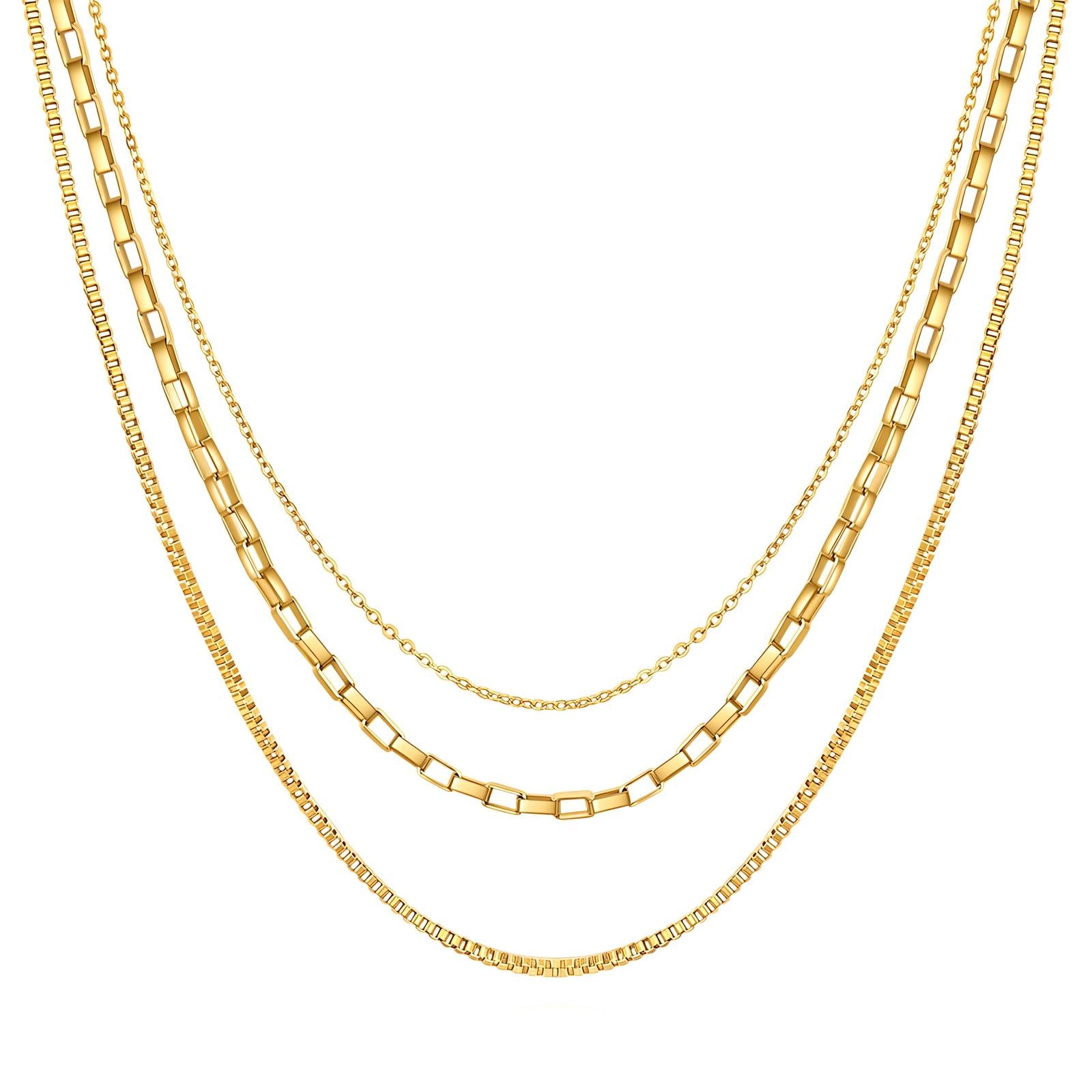Elegante verstelbare ketting (41/43/46+5cm) in 18K verguld roestvrij staal. Waterproof en hypoallergeen. DAUW JUWELEN.