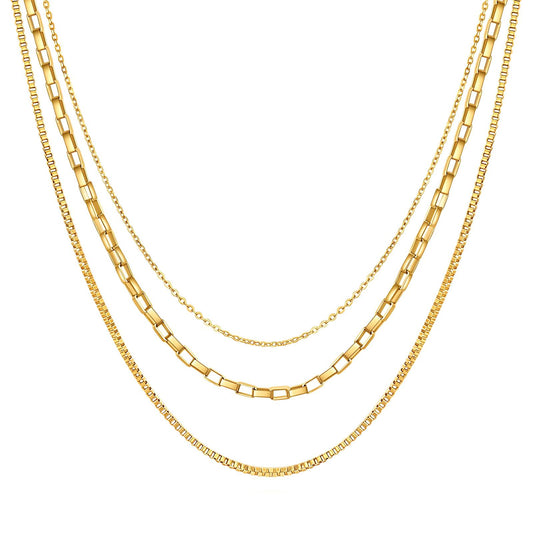 Elegante verstelbare ketting (41/43/46+5cm) in 18K verguld roestvrij staal. Waterproof en hypoallergeen. DAUW JUWELEN.