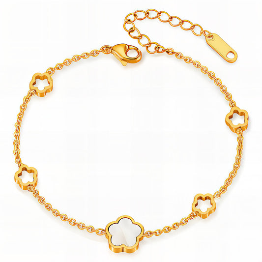 "Flower Meadow armband 18K verguld roestvrij staal | DAUW JUWELEN"