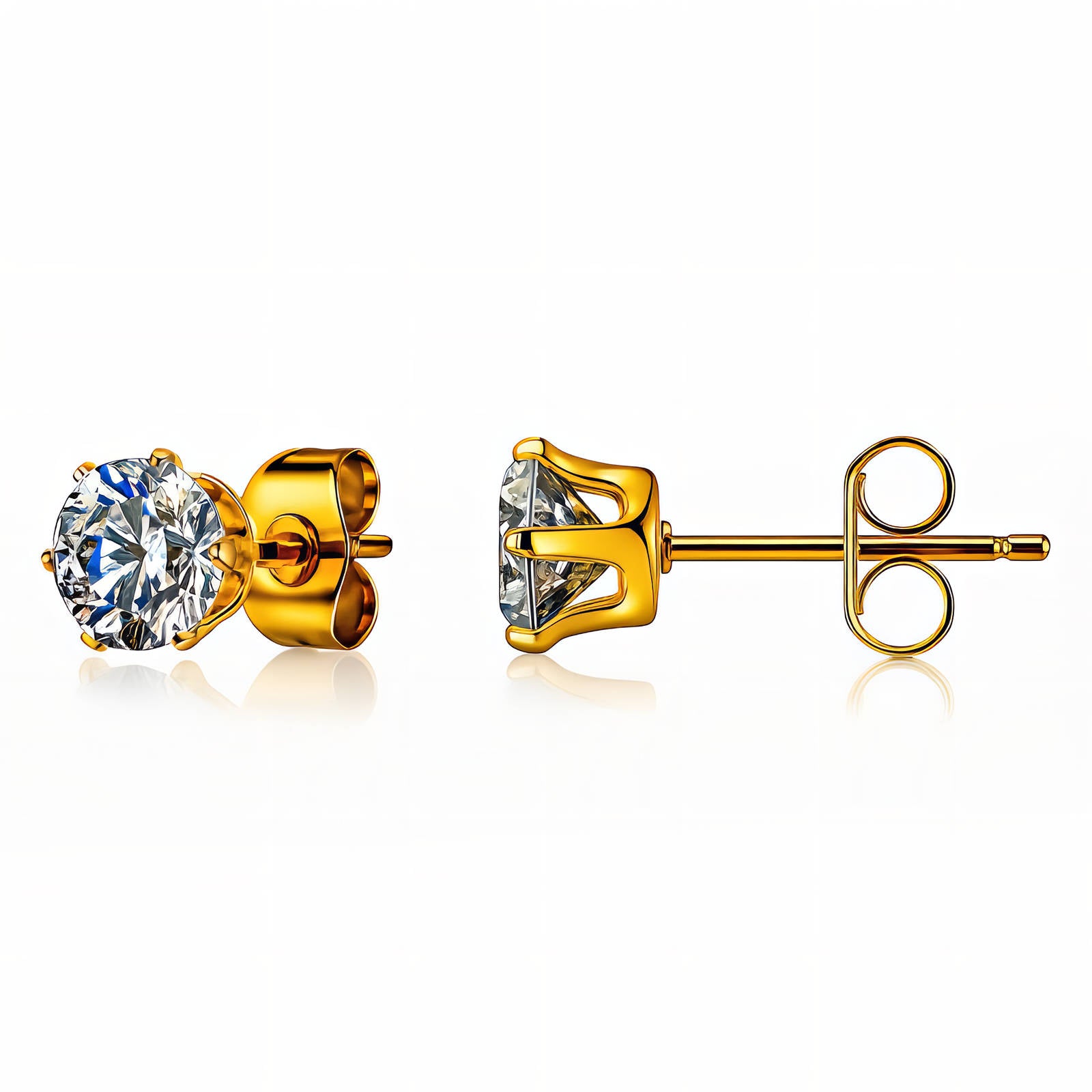 "Zirkonia stud oorbellen goud 18K verguld roestvrij staal | DAUW JUWELEN"