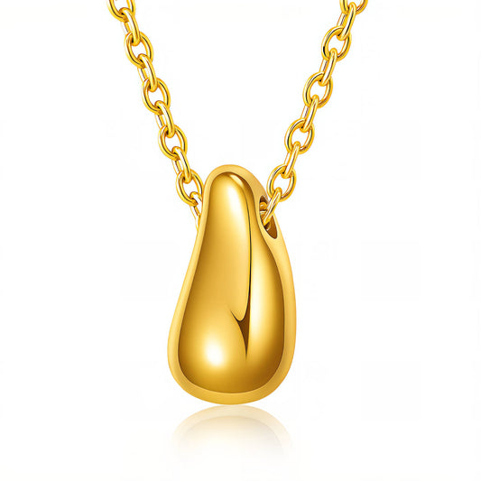 Verfijnde ketting met hanger (0.6x1.2cm) in 18K verguld staal. Waterproof en hypoallergeen. DAUW JUWELEN.
