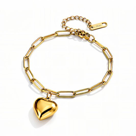 Romantische hart armband (16+5cm) in 18K verguld roestvrij staal. Waterproof en hypoallergeen. Shop bij DAUW JUWELEN.