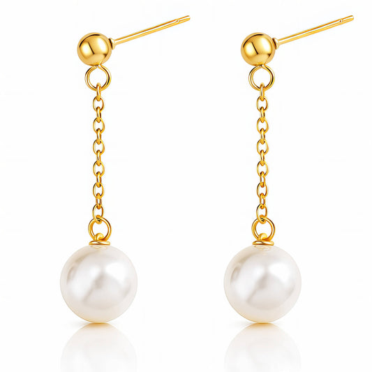 Stijlvolle stud oorbellen (3.3x1cm) in 18K verguld roestvrij staal. Waterproof en hypoallergeen. Shop bij DAUW JUWELEN.