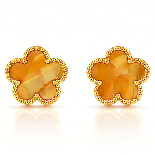 "Bloemen stud oorbellen goud 18K verguld roestvrij staal | DAUW JUWELEN"